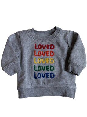 Hanna Andersson Be Loved Sweatshirt In French Terry (Grey) - 12 - 18 mos